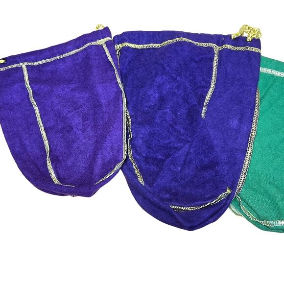 Lot of 4 Crown Royal Bags, 2 Sizes Purple, One Green, One Black, All Excellent - Picture 6 of 8